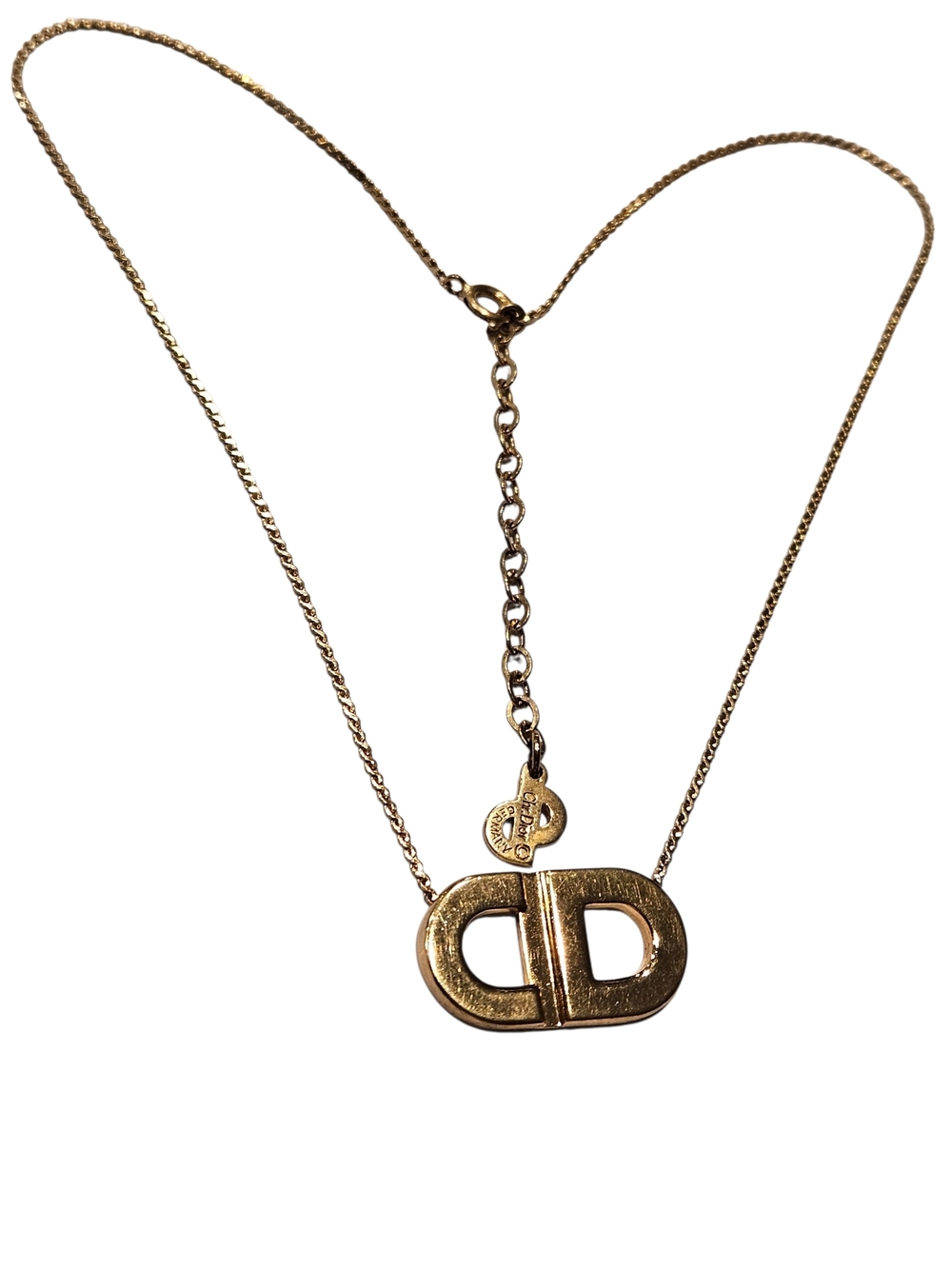 Vintage Dior Necklace Gold Tone 'CD' Logo Choker Christian Dior Germany - Picture 4 of 16